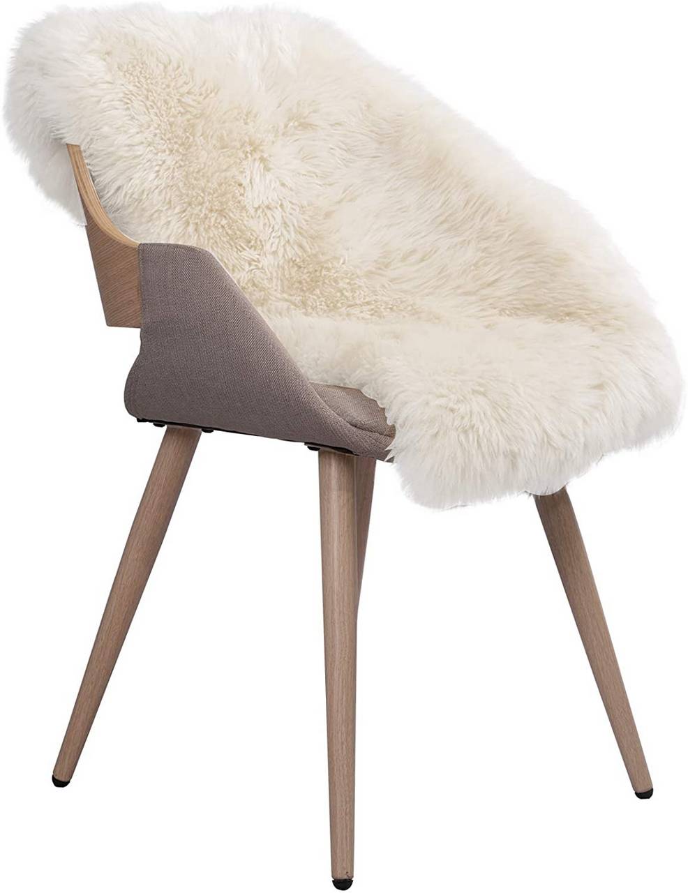 WOLTUTappeto in Pelle di Pecora Eco Lambskin Bianco