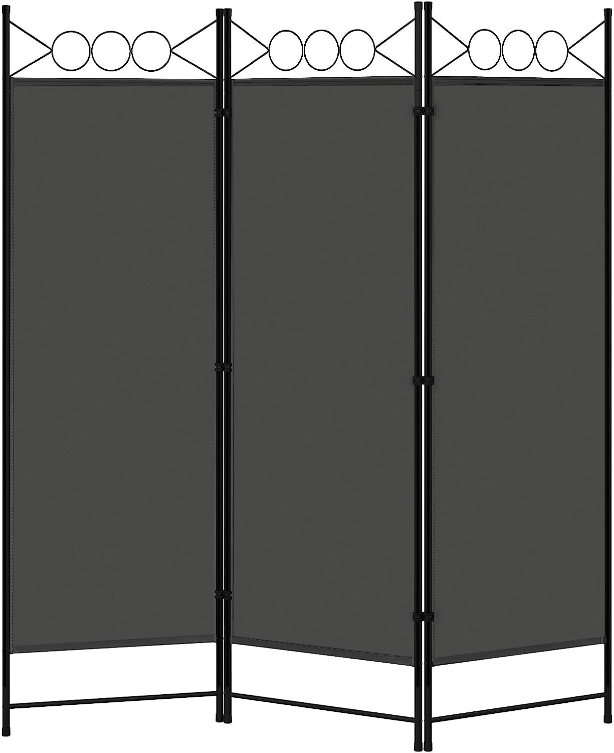 WOLTUParavento, divisorio per Ambienti, Paravento Pieghevole e indipendente, Grigio Scuro