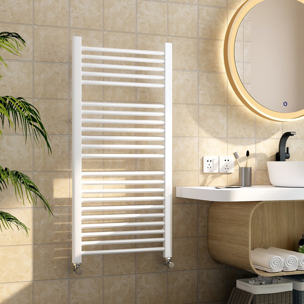 Radiatore Scaldasalviette Bianco Lucido 1110x450 - Meda