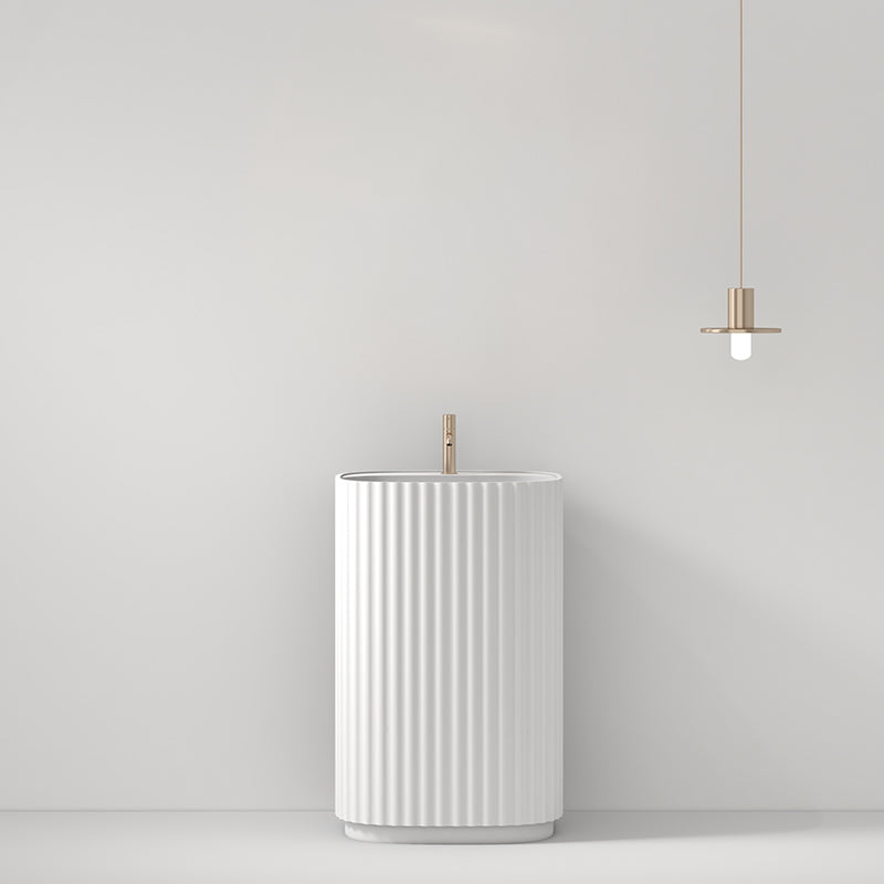 Lavabo Freestanding Reid 50 cm Bianco Senza Specchio - Meda