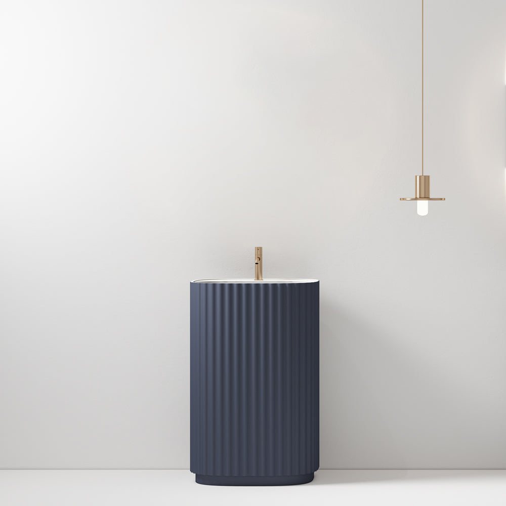 Lavabo Freestanding Reid 50 cm Blu Mare Senza Specchio - Meda