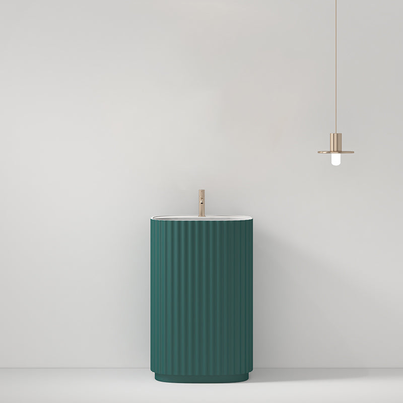 Lavabo Freestanding Reid 50 cm Verde Bottiglia Senza Specchio - Meda