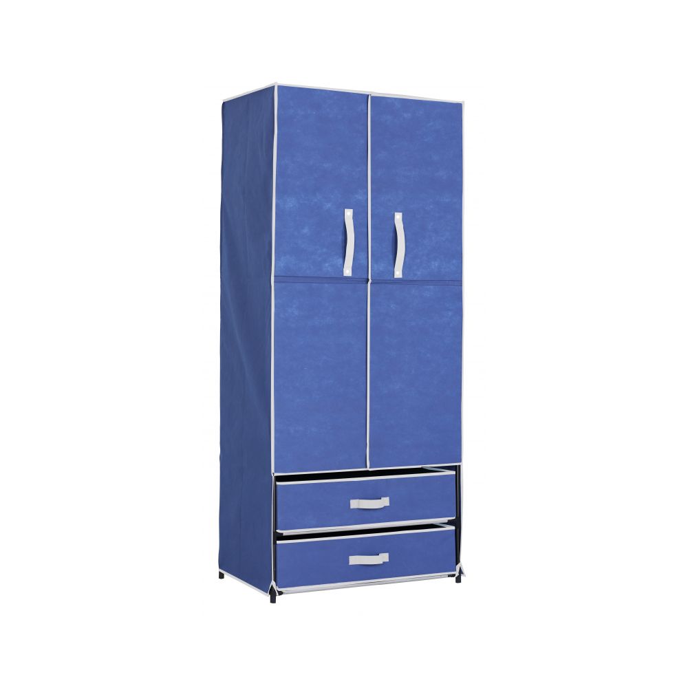 Armadio con una mensola e due cassetti - Blu