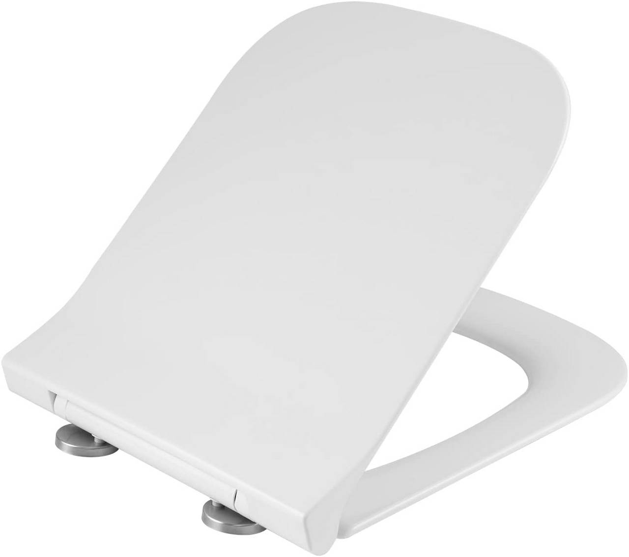 WOLTUCoperchio della Toilette, Sedile della Toilette con Chiusura Ammortizzata, Coperchio della Toilette Uf Antibatterico, Sgancio Rapido, Bianco