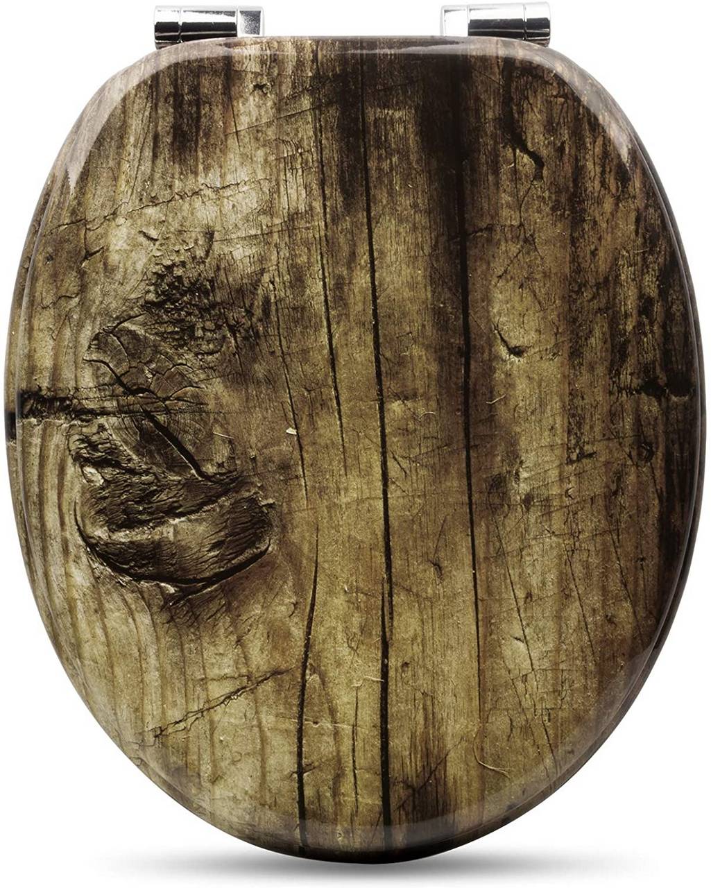 WOLTUSedile del WC Premium con Meccanismo Soft-Close, Anima in Legno MDF, Cerniera Soft-Close, Old Tree