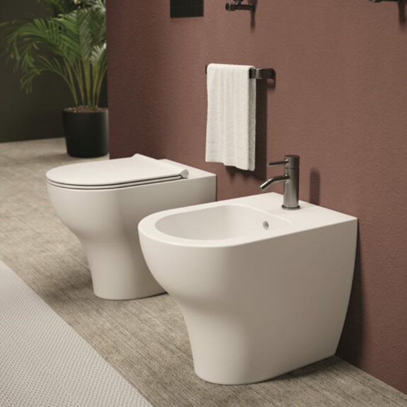 Coppia Sanitari Filomuro Unica Bianco Lucido Coprivaso Slim - Alice