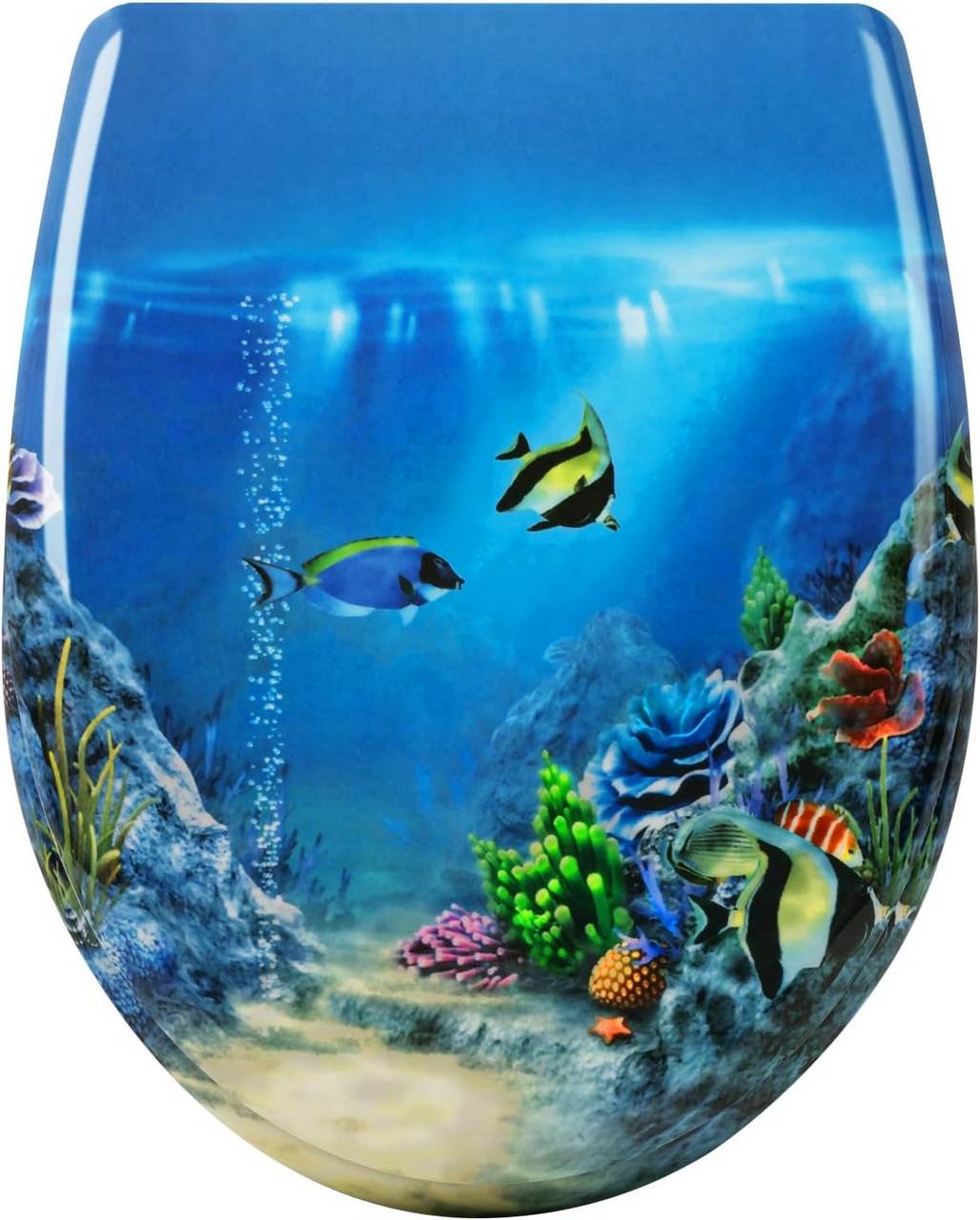 WOLTUSedile del WC in Termoindurente Goldfish Blu con Meccanismo di Chiusura Morbida e Sgancio Rapido