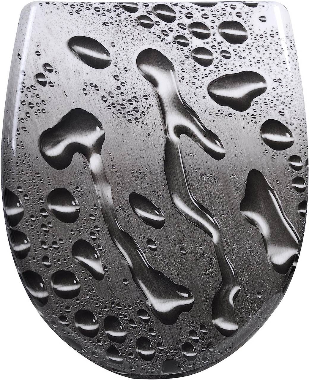 WOLTUSedile del WC in Termoindurente Grigio Rugiada con Meccanismo di Chiusura Morbida e Sgancio Rapido