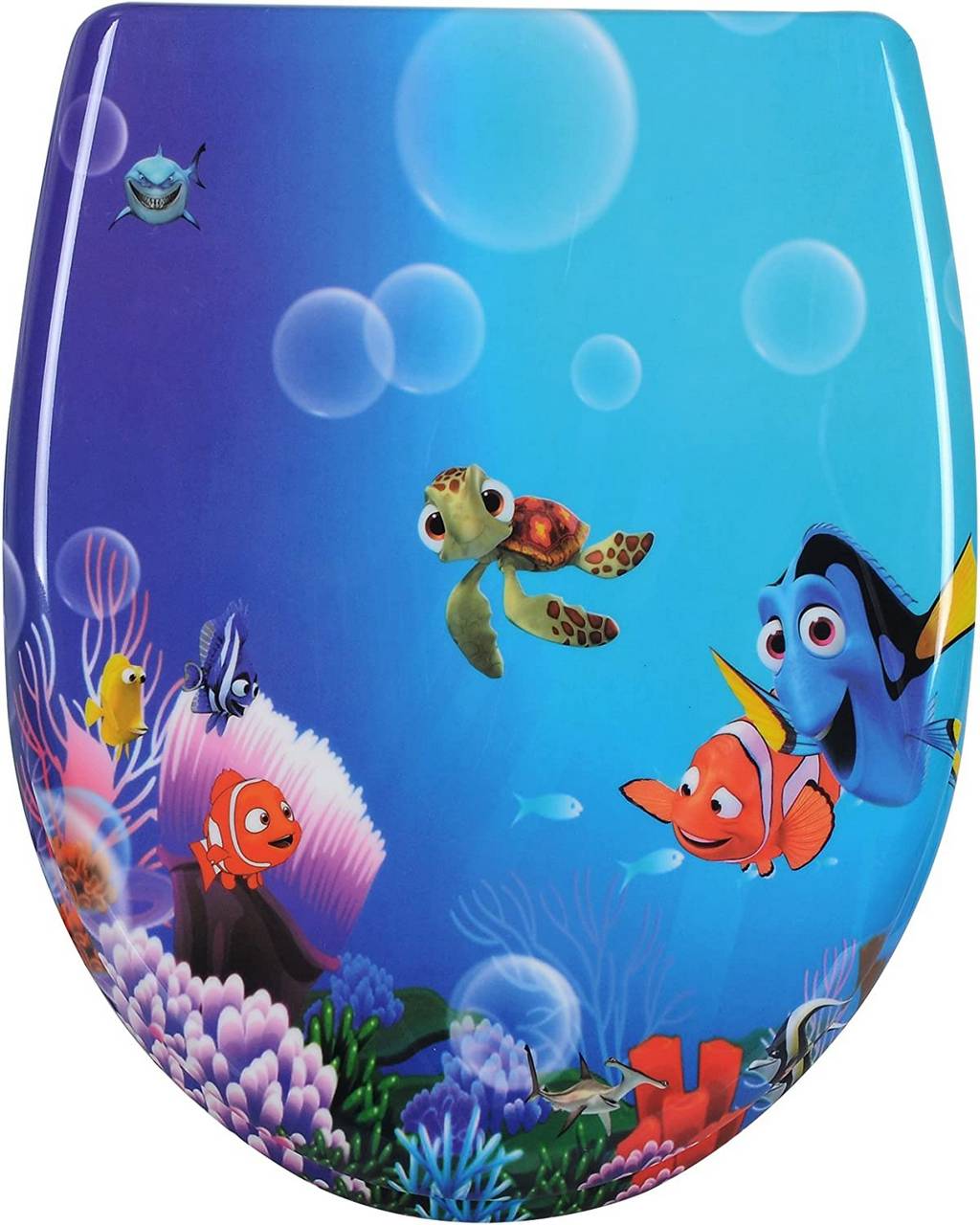 WOLTUSedile del WC in Duroplast a Forma di Pesce Rosso con Chiusura Morbida e Chiusura Rapida