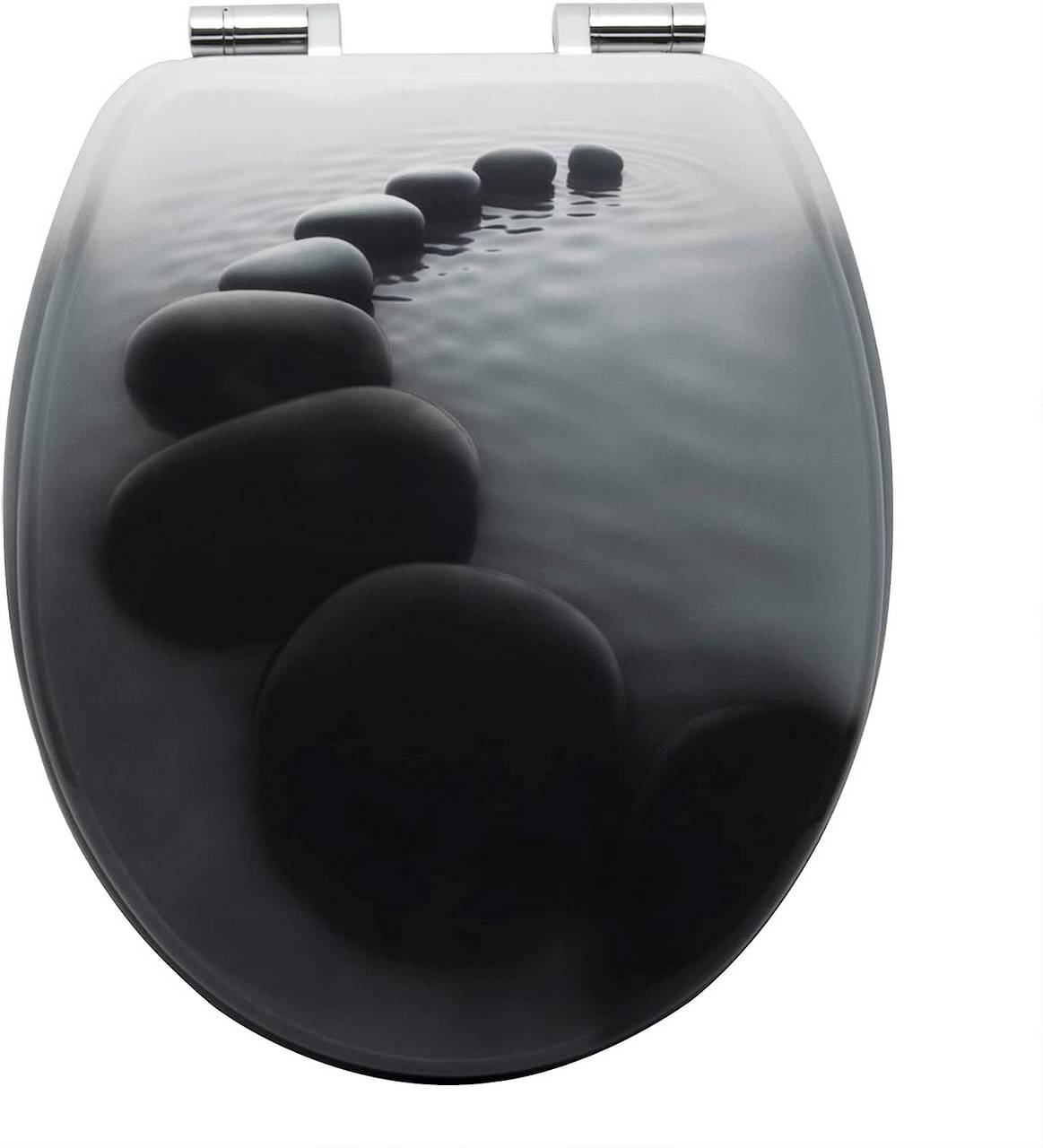 WOLTUSedile del WC in MDF Nero con Meccanismo Soft-Close