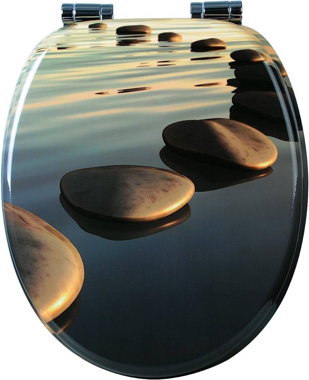 WOLTUSedile del WC MDF con Meccanismo Soft-Close Stones Grigio