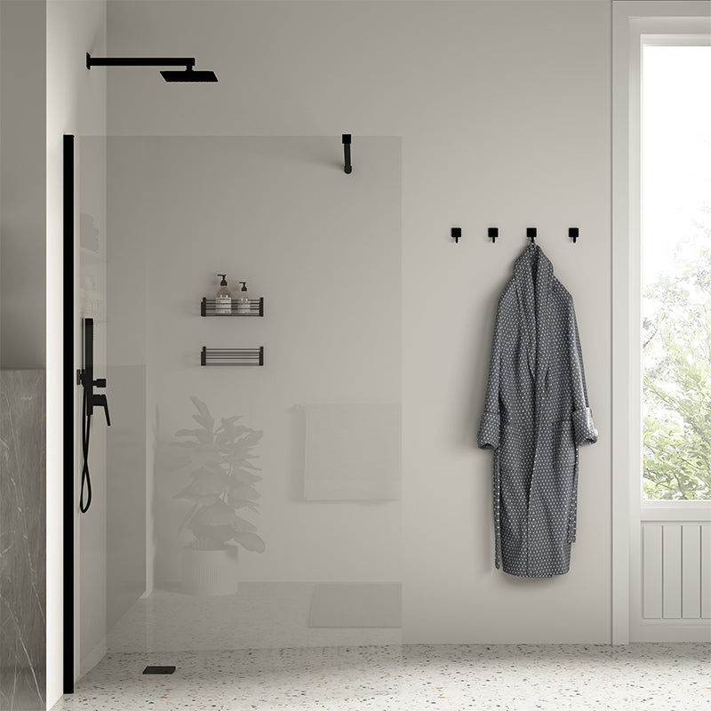 Parete Walk-in 100 cm Vetro Trasparente e Profilo Nero - Rest