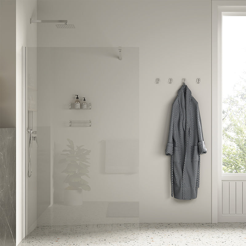 Parete Walk-in 90 cm Vetro Trasparente e Profilo Cromo - Rest