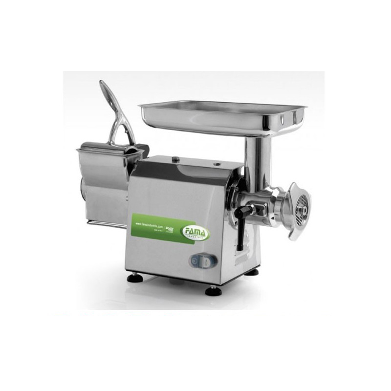 Abbinato Tritacarne - Grattugia carenato. Bocca 82 ø - Produzione Tritacarne 300 Kg./h - Gruppo macinazione GHISA
