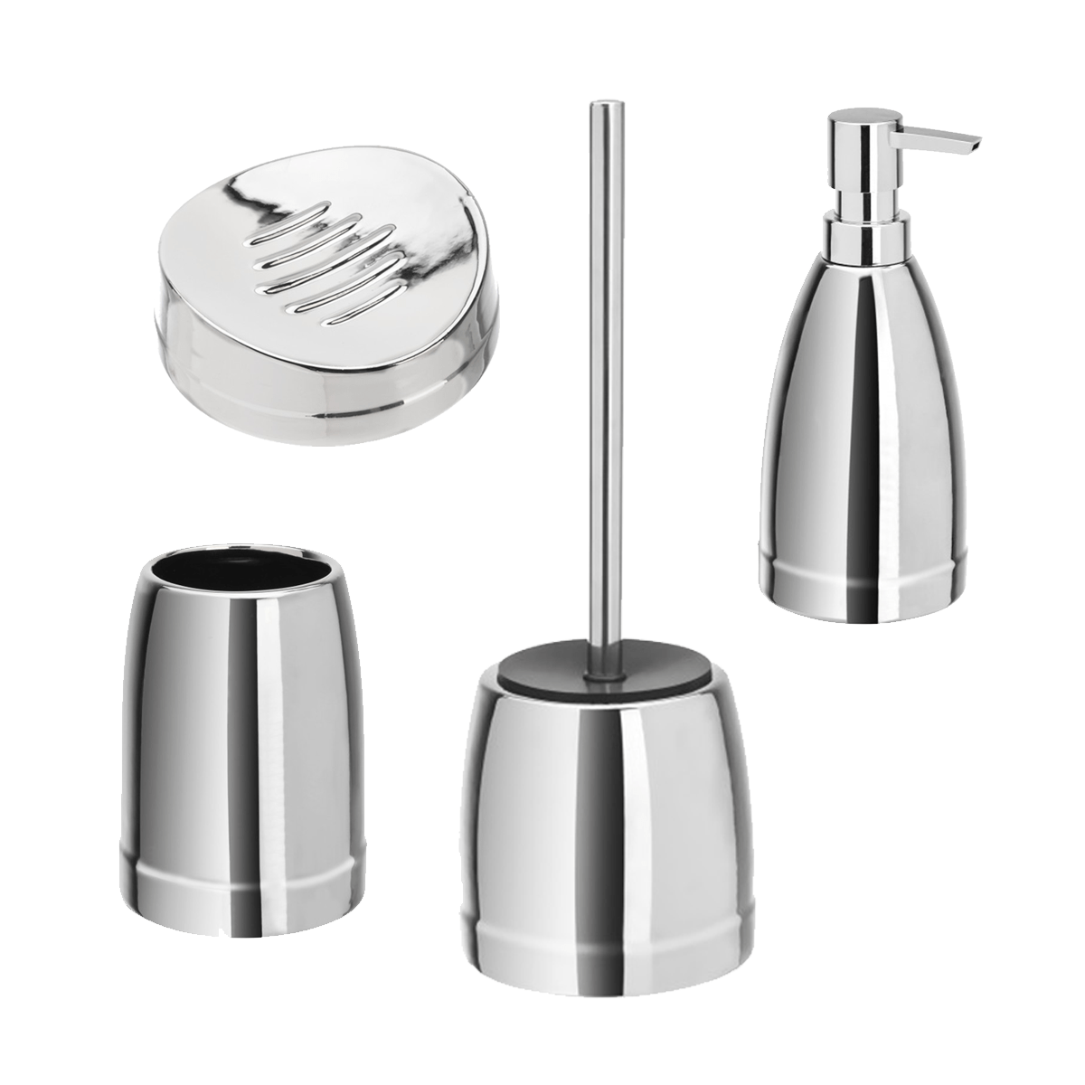 Set 4 Accessori D'Appoggio Feridras "Krom" Cromo Lucido