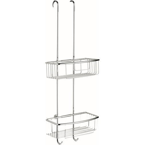 Accessory holder for shower enclosure complete with two trays and chromed hook - Colombo Design