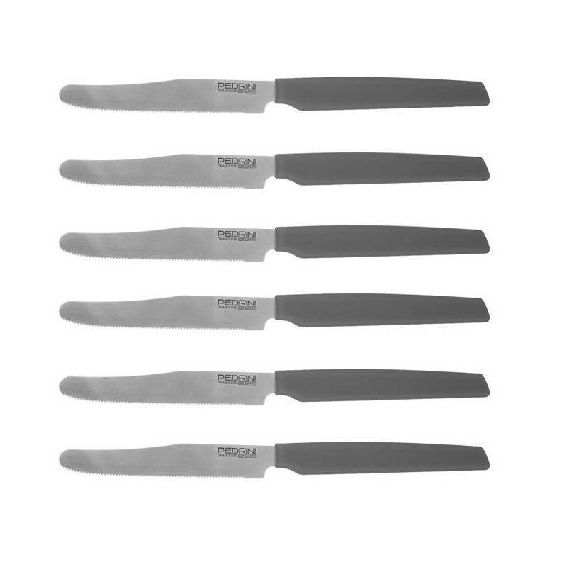 ACTIVE COLTELLI DA TAVOLA ANTRACITE BLISTER 6 PZ PEDRINI