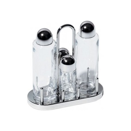 Alessi servizio per olio e aceto sale e pepe in acciaio