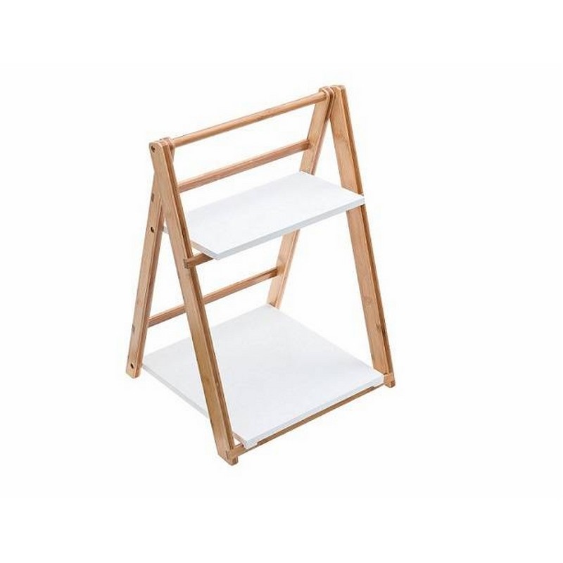 ALZATINA BIANCA IN BAMBOO E MELAMINA 31,5X34 H 50 CM. LEONE