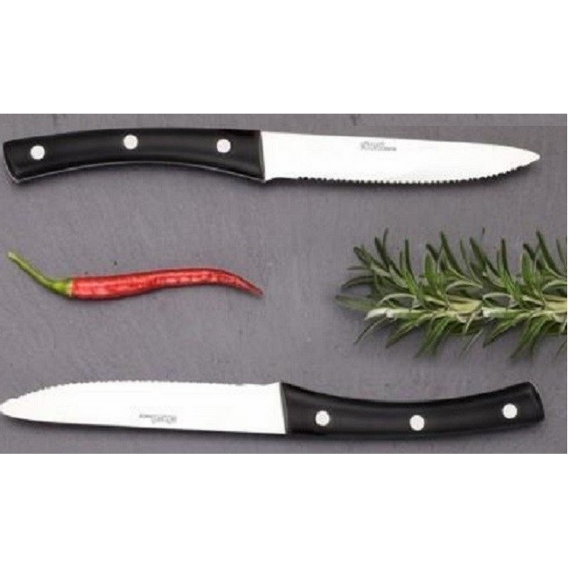 ANGUS SET 2 COLTELLI LAMA SEGHETTATA CM. 23 ABERT