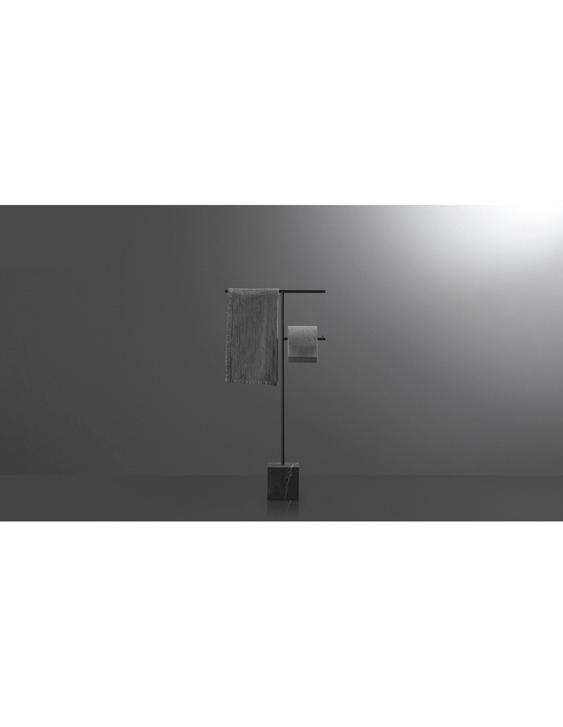 Antonio Lupi - Portarotolo o portasalviette base in marmo Carrara o Nero Marquina [struttura in ottone] BIVIO2