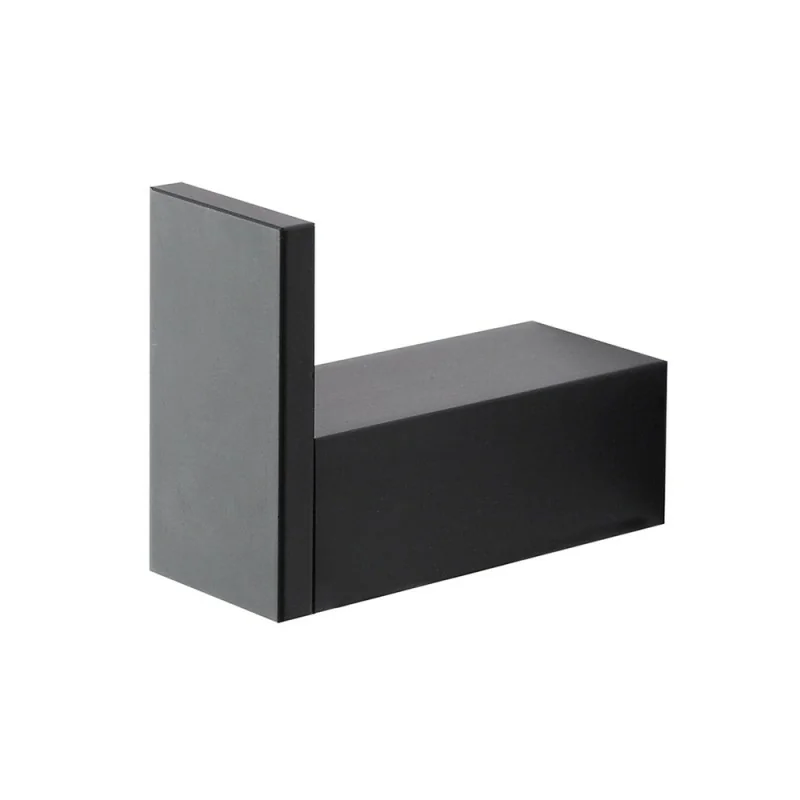 Appendino portasciugamani da muro in alluminio nero Sky