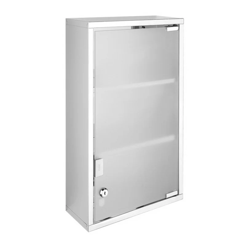 Armadietto farmacia da parete in acciaio inox con serratura e chiave