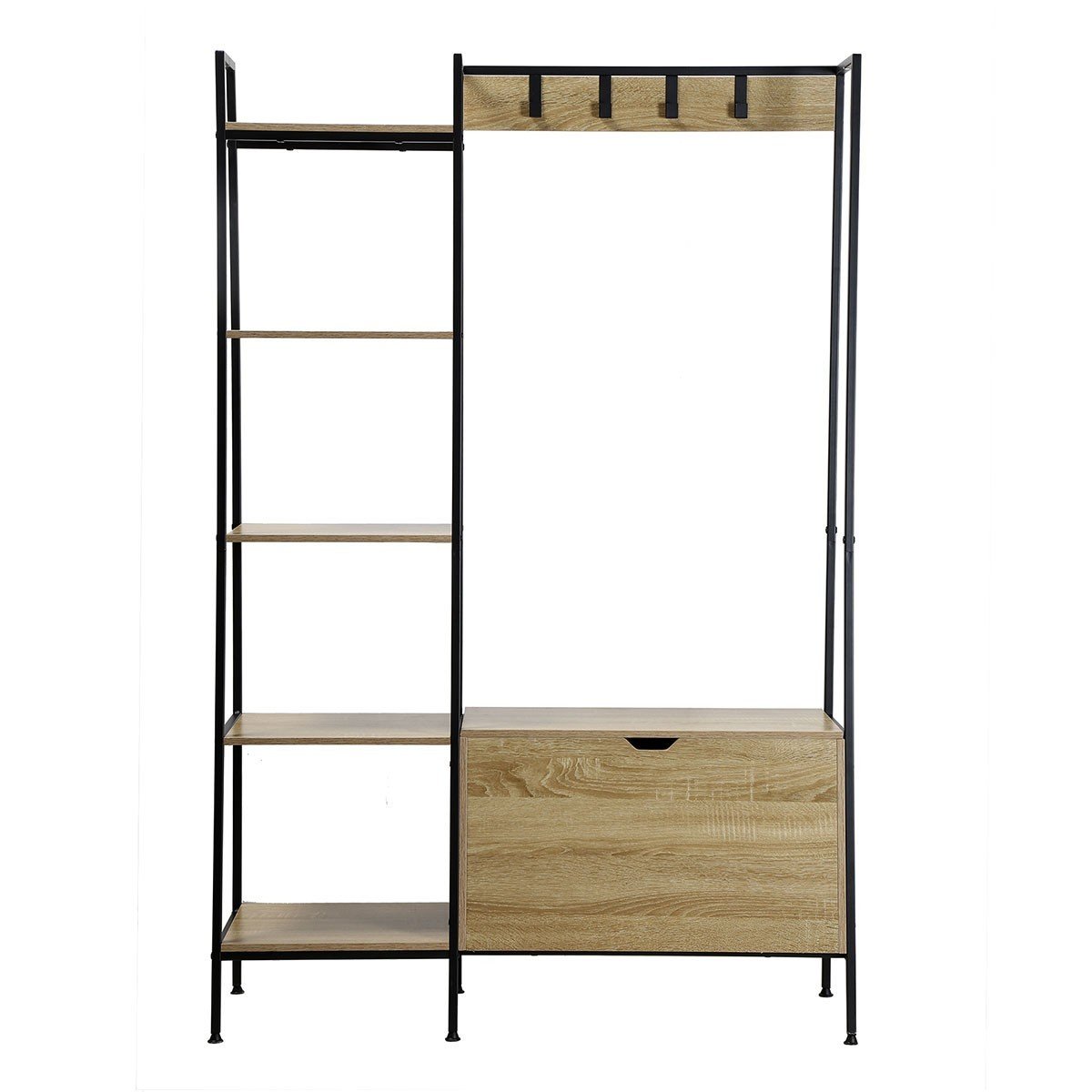 Armadio a 5 ripiani con scarpiera e 4 ganci - LEXIE