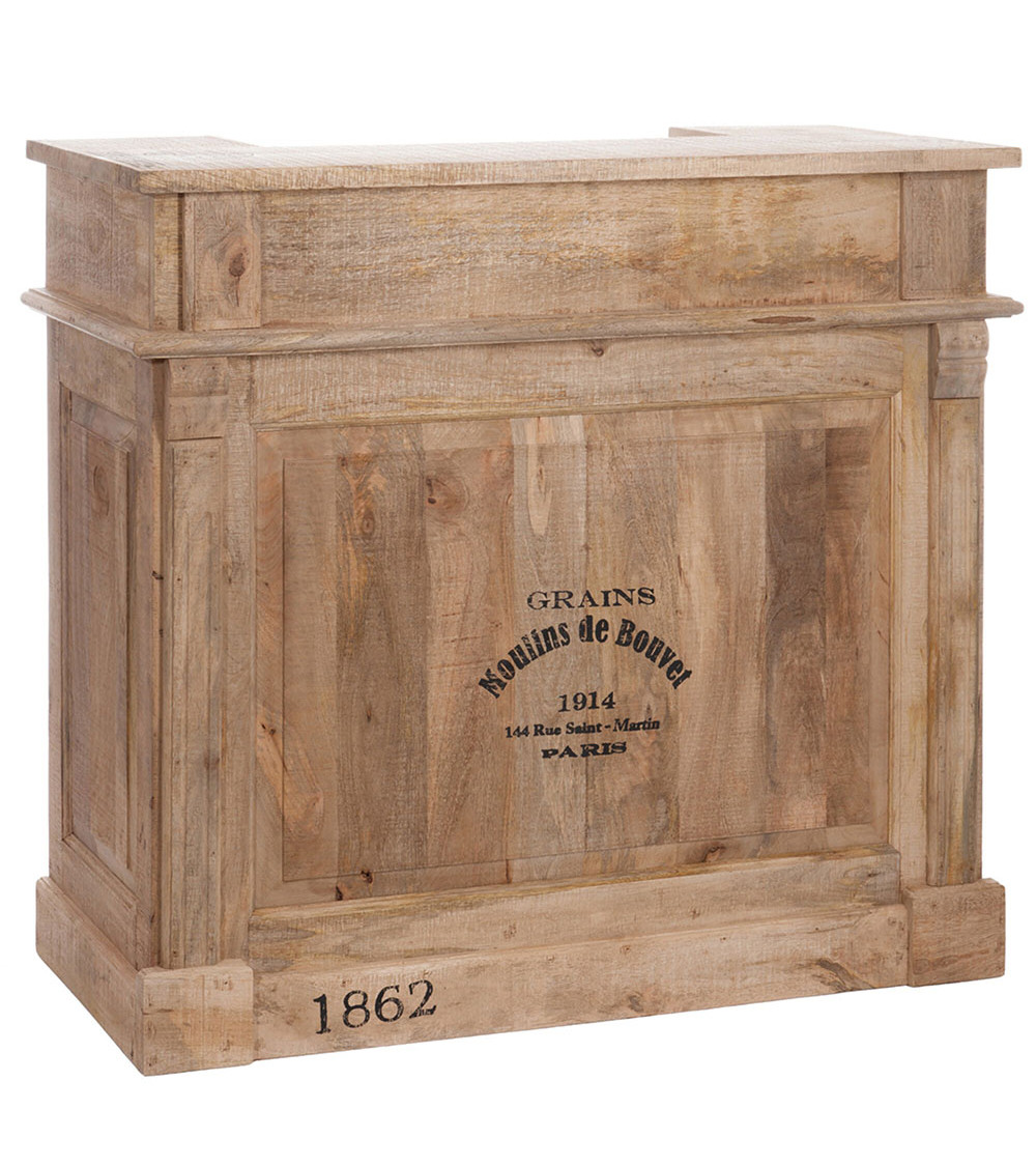 Armadio Bar 2 Cassetti Rettangolare Legno Naturale