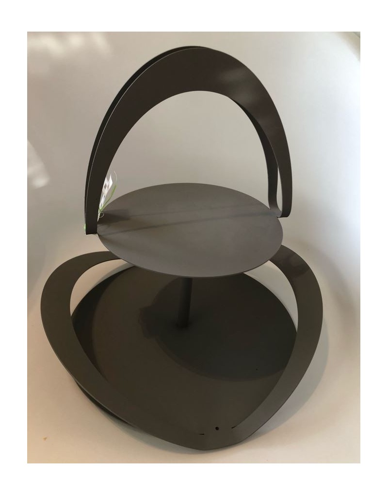 Antipastiera due piani Origami colore fango Arti & Mestieri