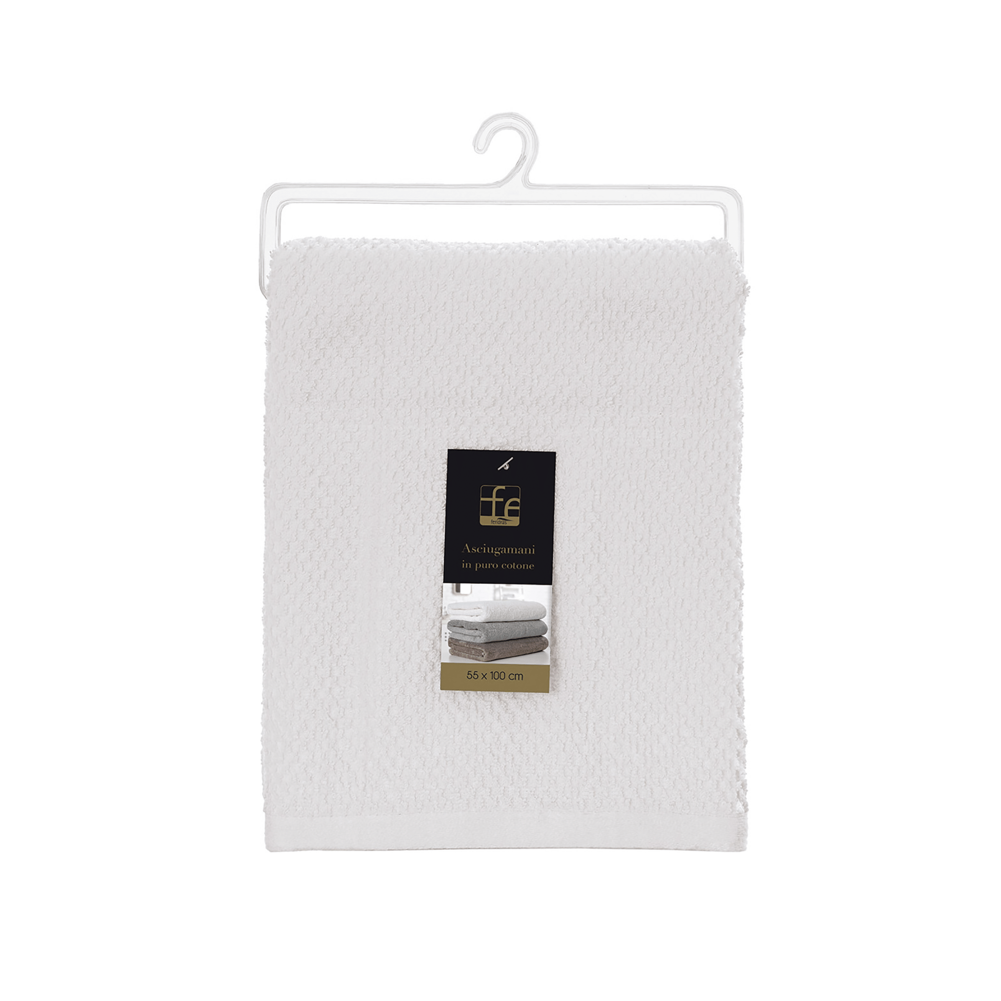Asciugamano Viso Per Bagno 55x100 Cm Feridras "Gold" Bianco