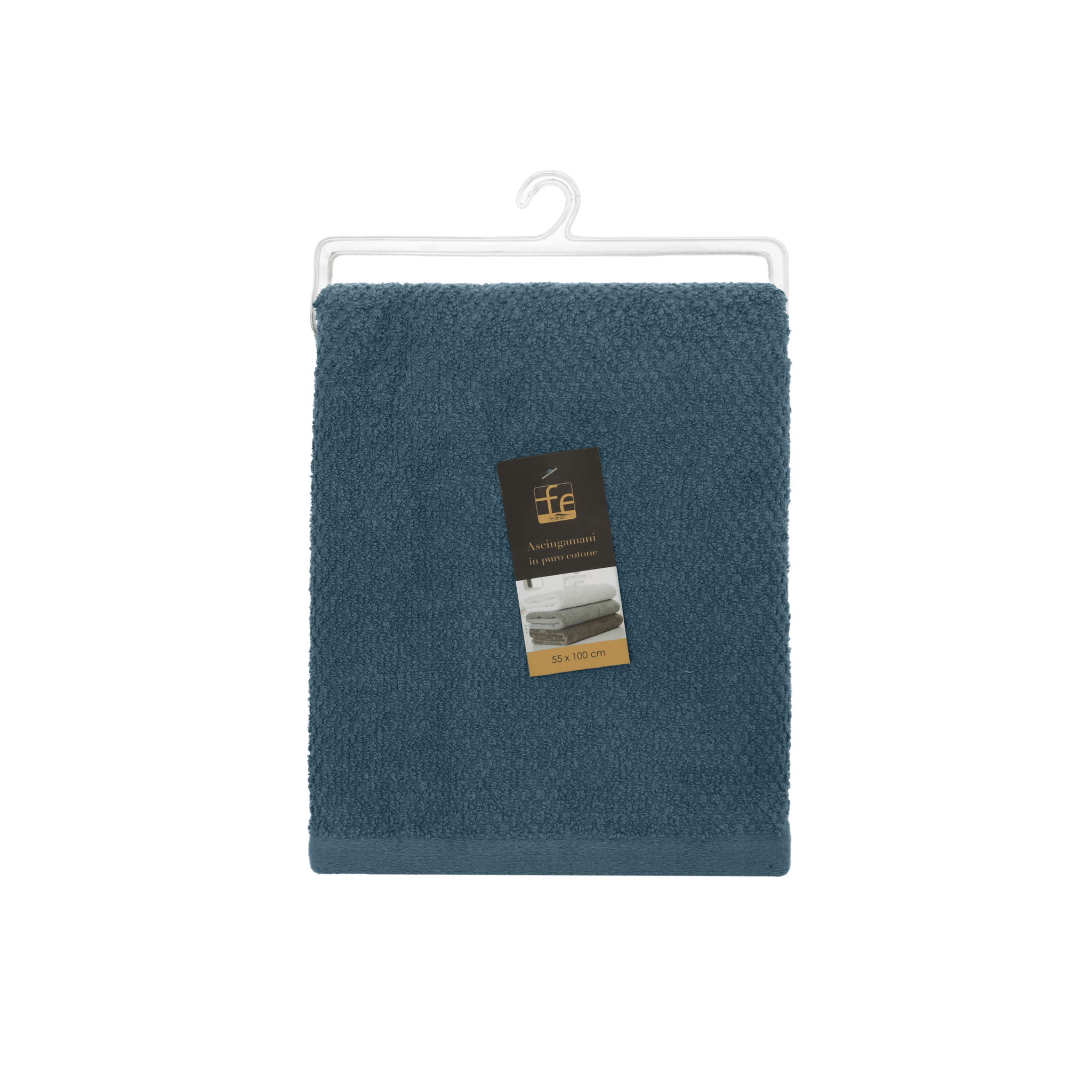 Asciugamano Viso Per Bagno 55x100 Cm Feridras "Gold" Blu Pastello