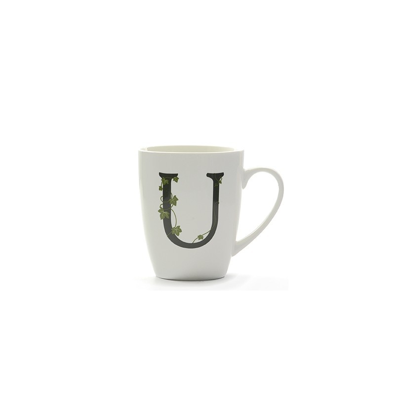 ATUPERTU MUG LETTERA ‘U’ DA 380 CC IN GIFT BOX LA PORCELLANA BIANCA