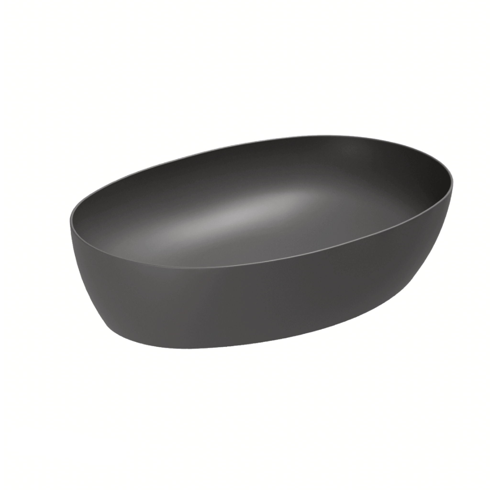 Lavabo D'Appoggio 60x45 Cm Azzurra Ceramica "Elegance Circle" Nero Opaco