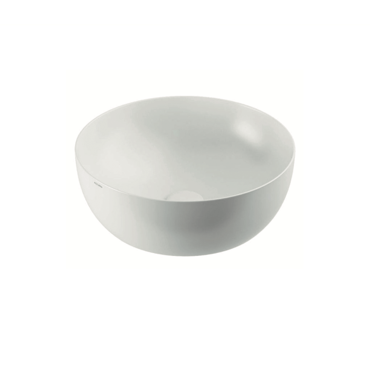 Lavabo D'Appoggio 40 Cm Azzurra Ceramica "Elegance Circle" Bianco Lucido