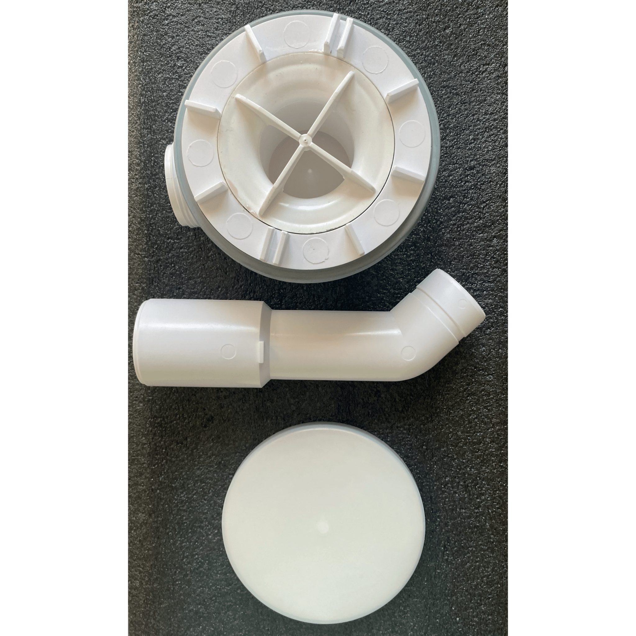 Piletta Sifonata Per Piatto Doccia Azzurra Ceramica "Uniko" Bianco Opaco