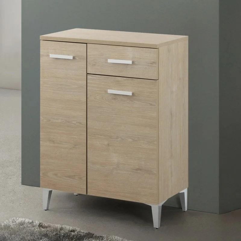 Base multiuso 60x34 cm rovere dolomite con 2 ante e cassetto scorrevole Desya