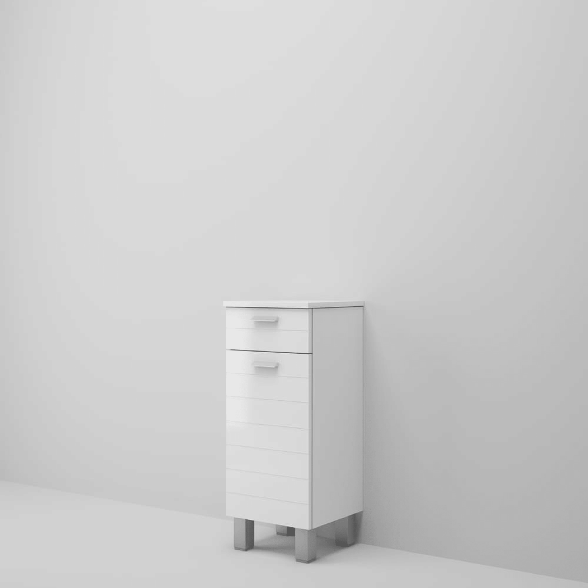 Base Multiuso a Terra 83 Cm Un'Ante Un Cassetto Savini "Rigo" Bianco Lucido