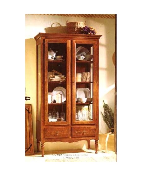 VETRINA IN LEGNO MASSELLO CON CASSETTI L 102 P 42 H 191