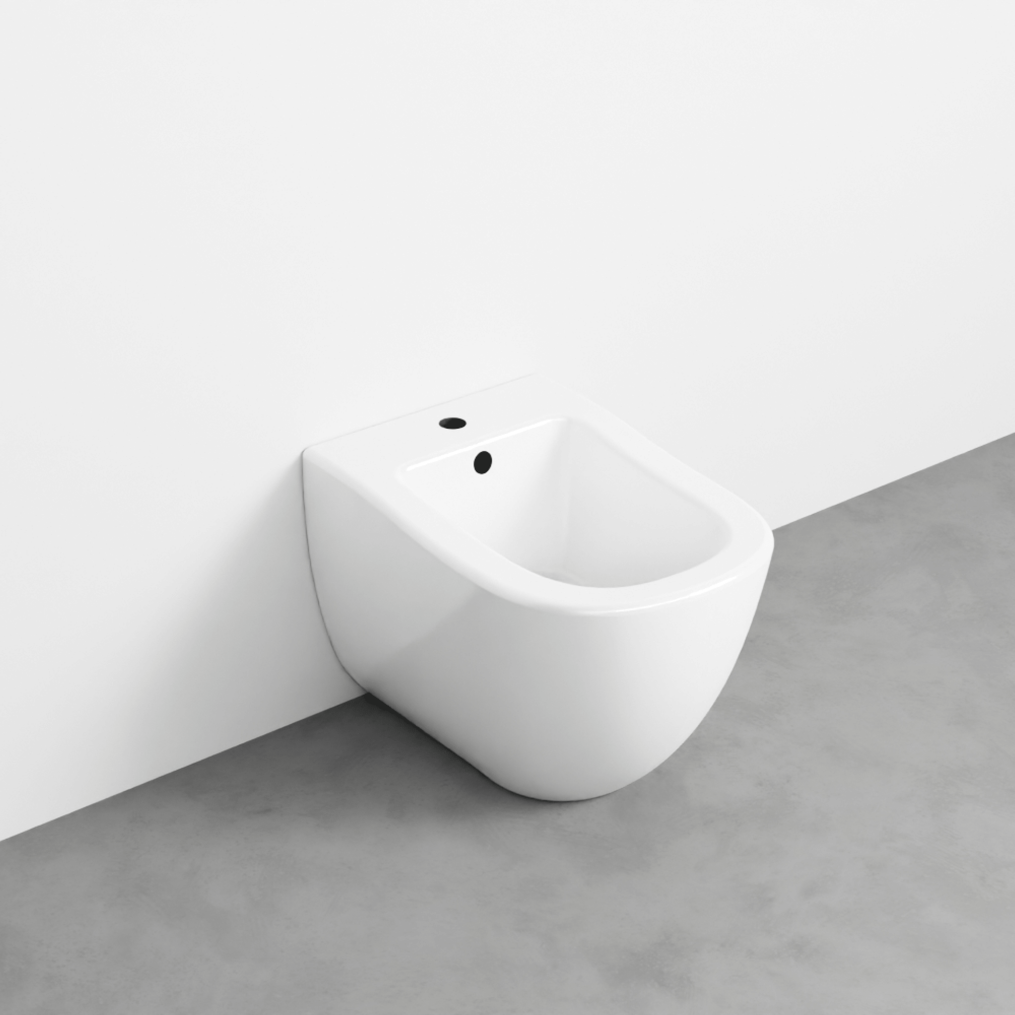 Bidet a Terra Ceramica Cielo "Fluid" Bianco Lucido