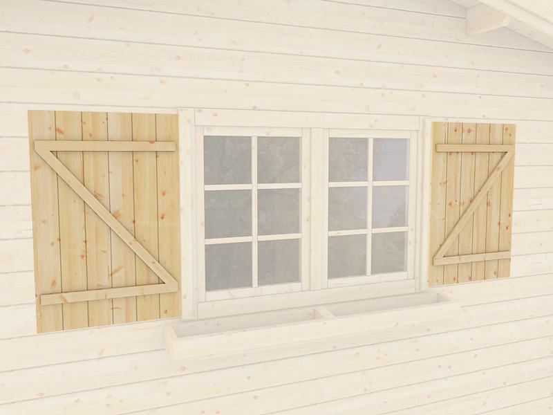 Set di persiane e fioriere per finestra doppia