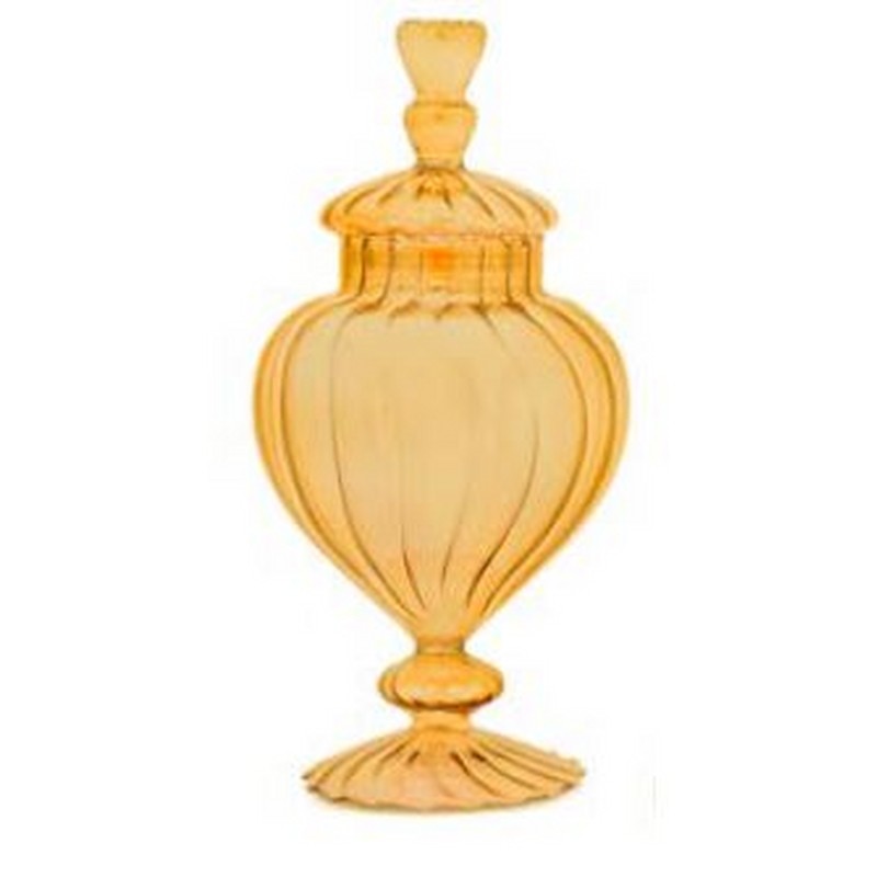 BOB-BON BOMBONIERA POTICHE IN VETRO AMBRA CM. 15.5X25.5 FADE