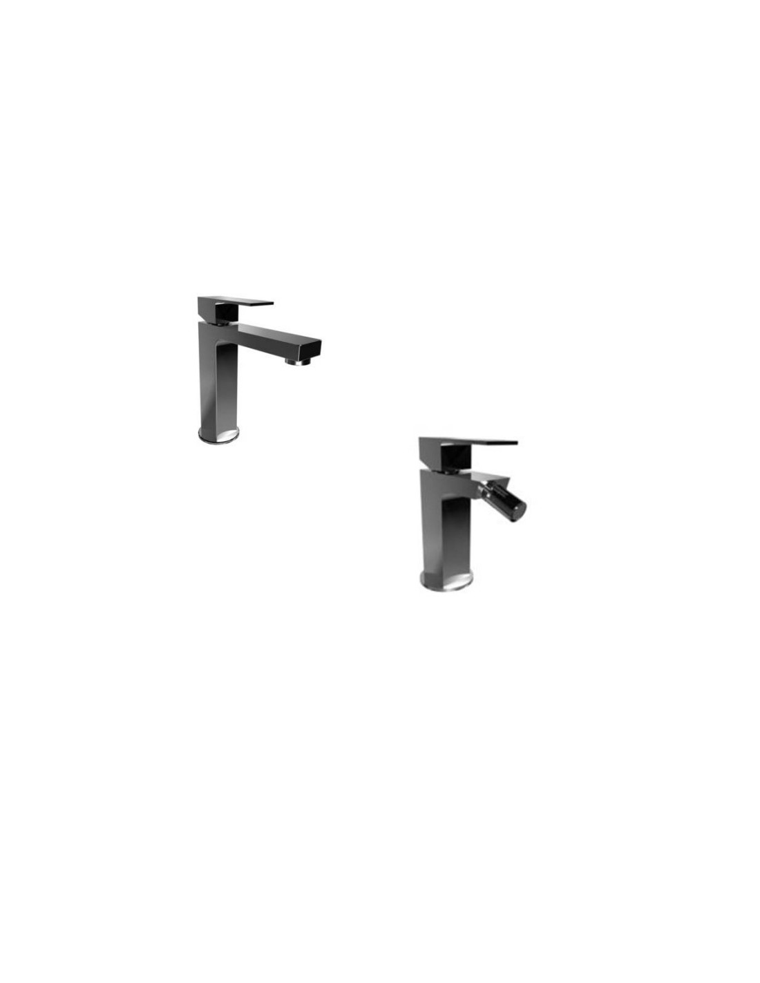 Bongio - Set Line miscelatore lavabo con scarico + miscelatore bidet con scarico