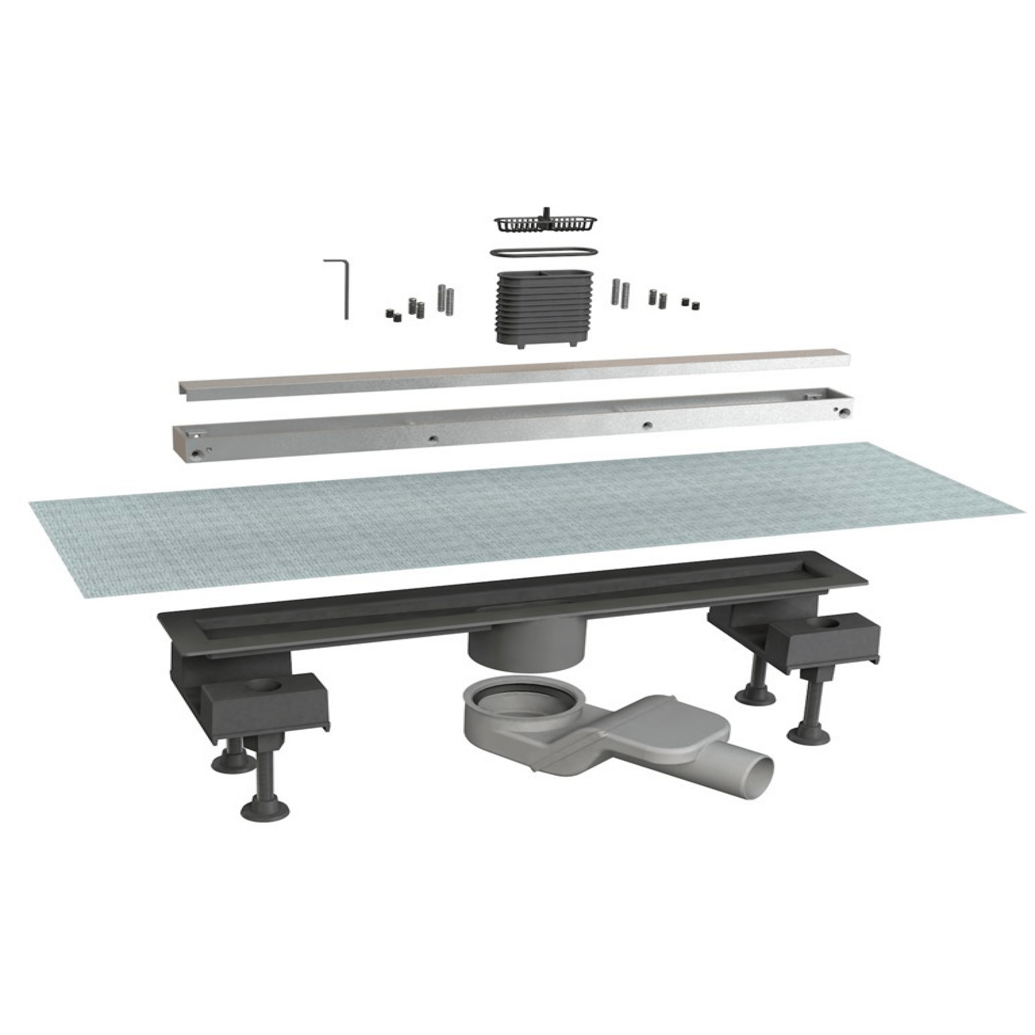 Canalina Di Scarico Piastrellabile 80 Cm Con Kit Di Guaina Bonomini "Canalissima"