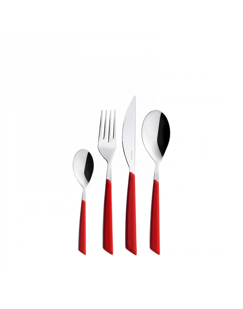 Set posate 24 pezzi Grace colore rosso Bugatti