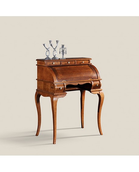 BUREAU SCRITTOIO 5 CASSETTI LEGNO MASSELLO CON INTARSIO