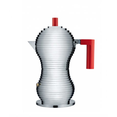 Caffettiera espresso Pulcina Alessi 3 tazze rossa