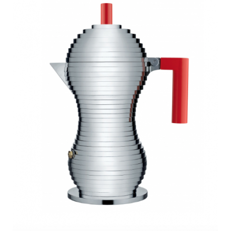 Caffettiera espresso Pulcina Alessi 6 tazze rossa fondo magnetico