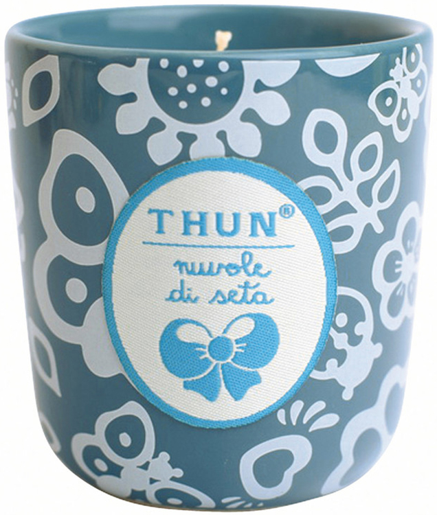 Candela in vasetto piccola "Nuvole di seta"