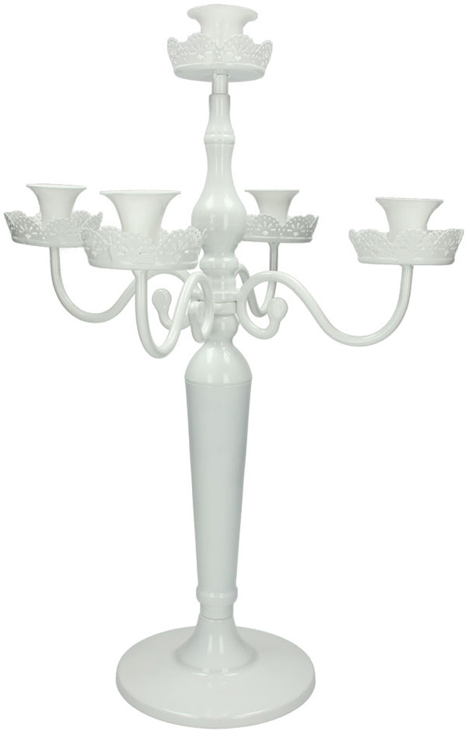 Candeliere a 5 Fiamme Bianco